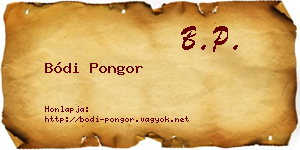 Bódi Pongor névjegykártya